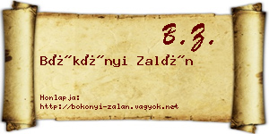 Bökönyi Zalán névjegykártya