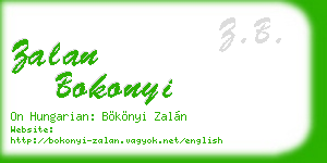 zalan bokonyi business card